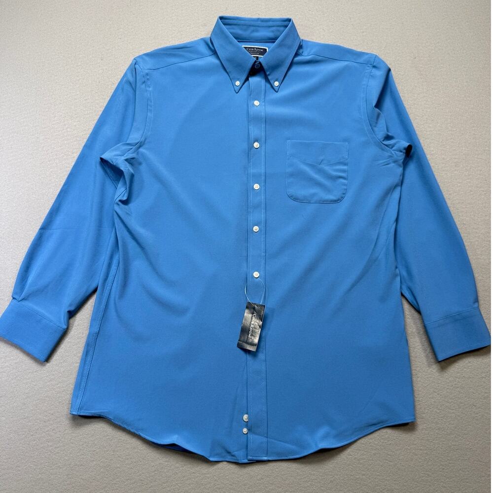 Club Room Men's Regular Fit Solid Dress Shirt, Regatta 15.5 32-33 $60